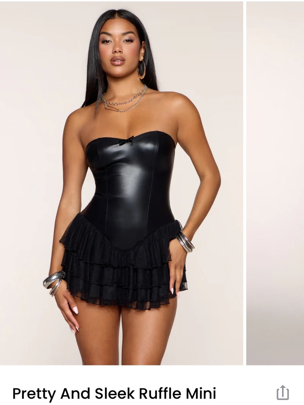 Windsor Black Faux Leather Mini Dress